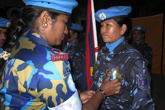Nepalese police awarded the United Nations peacekeeping medal in Haiti