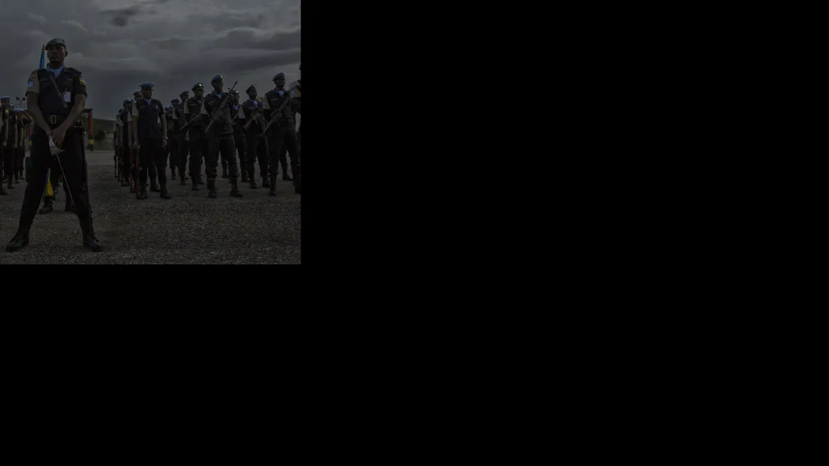 Peacekeepers standing in formation