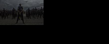 Peacekeepers standing in formation